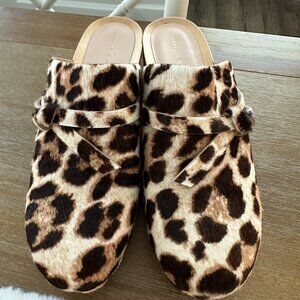 Loeffler Randall Roberta Leopard Calf-Hair Clogs – Size 7.5